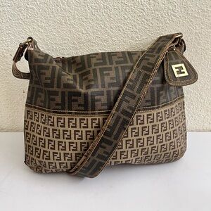 Fendi ZUcca canvas messenger bag